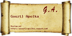 Gosztl Apolka névjegykártya